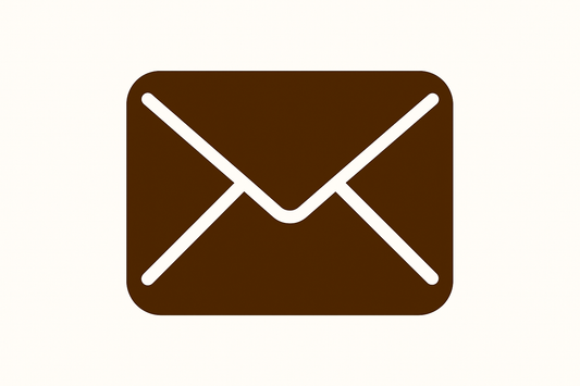 Email icon filled with #603913 and white outline
